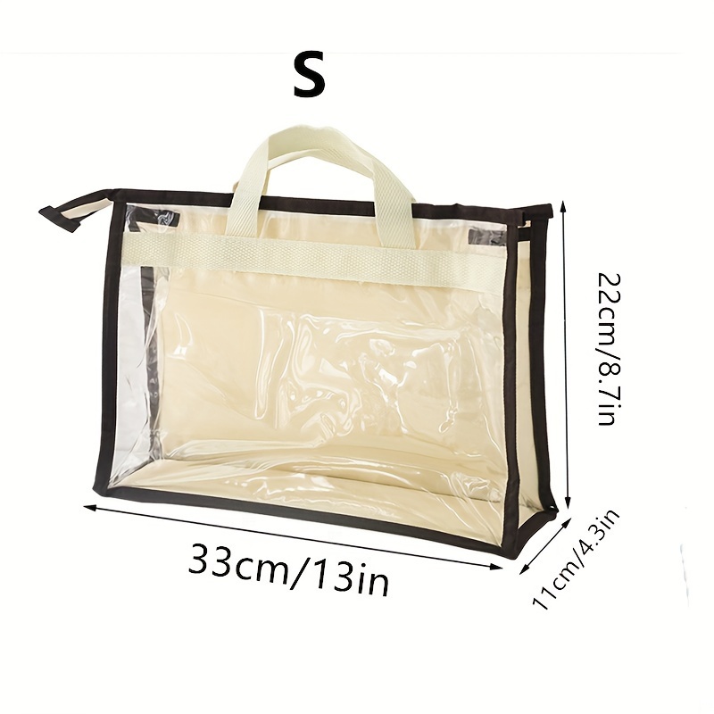 Transparent Dust Bag Clear Purse Organizer Dustproof Handbag Wardrobe Hook  Holder (5.9''17.3''15.7'')