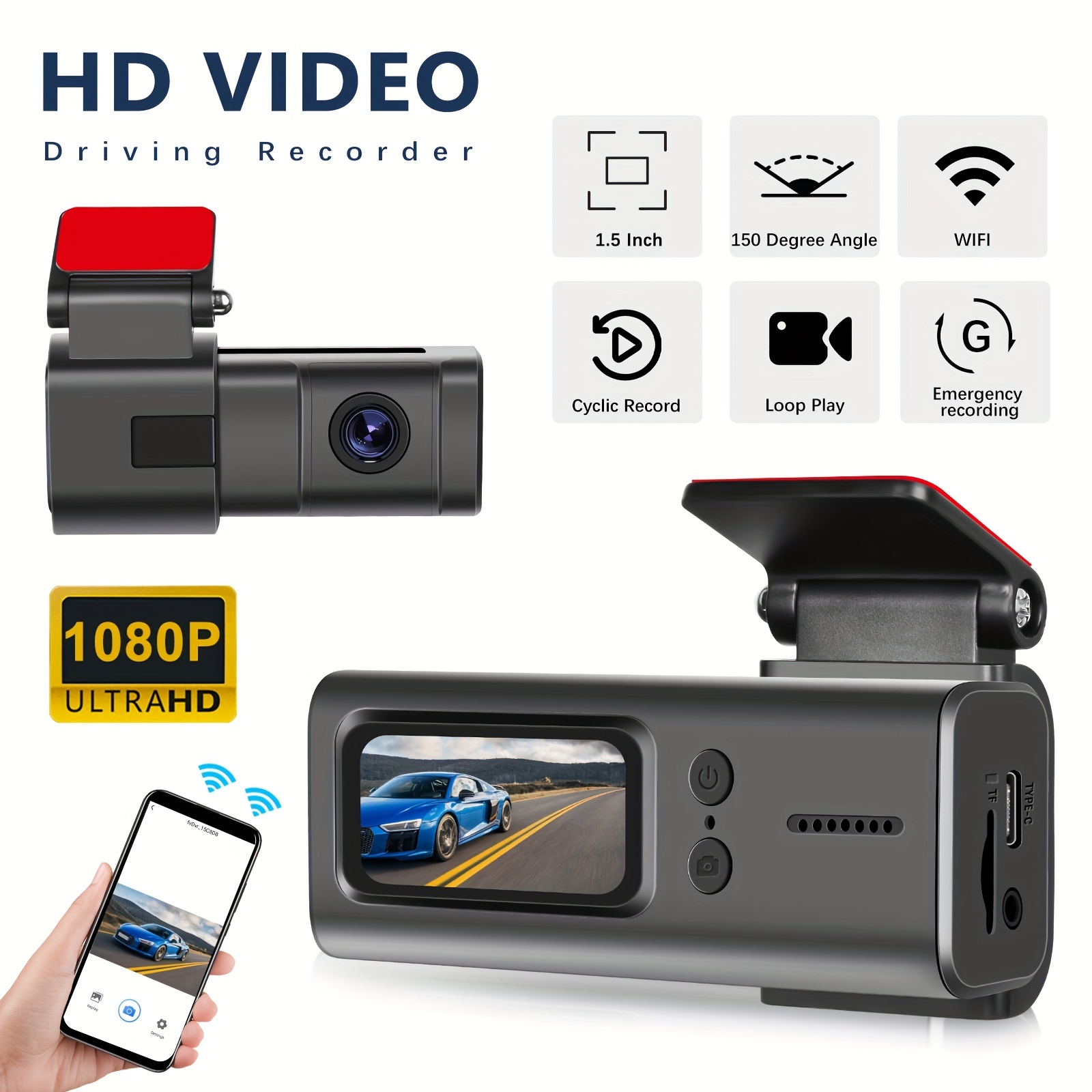 Car Dvr 2k+1080p Wifi Front View Camera Hd Driving Recorder Night