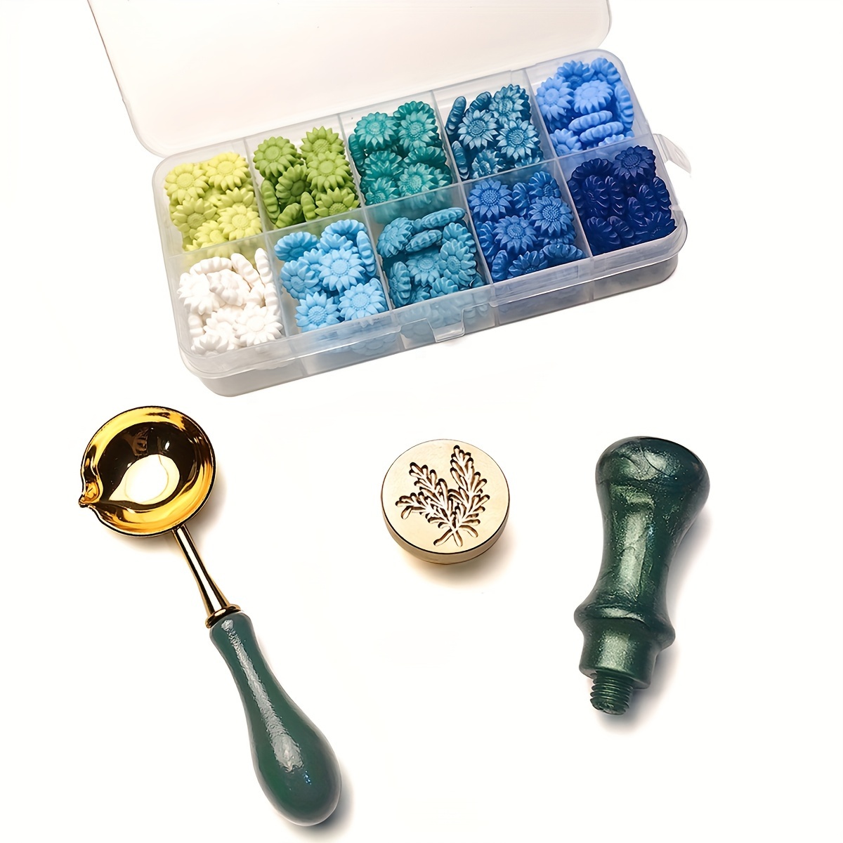 Wax Seal Stamp Set, Fire Paint Stamp Sealing Wax Kit, Diy Craft Supplies,  With Spoon Handle Candle, Sunflower Mat Board, Purple Spoon Purple Handle,  Handmade Accessories, For Gift Wrapping, Wine Package, Envelope