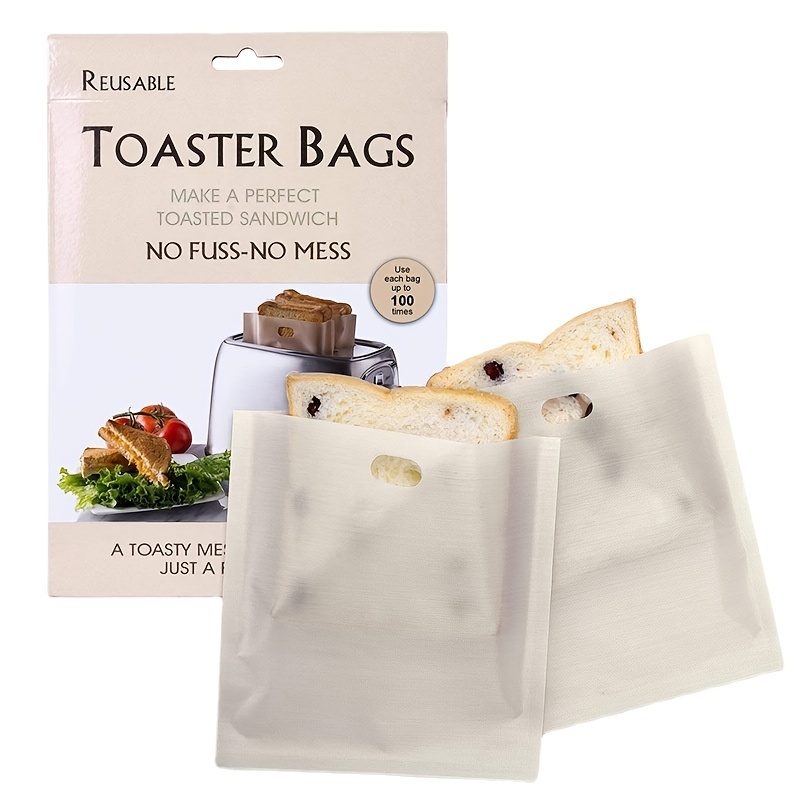 2PCS Non-stick reusable toaster bag - Toaster sandwich bag Grilled Cheese  Toaster bag Reusable food bag - fiberglass heat resistant toaster bag for grilled  cheese sandwiches