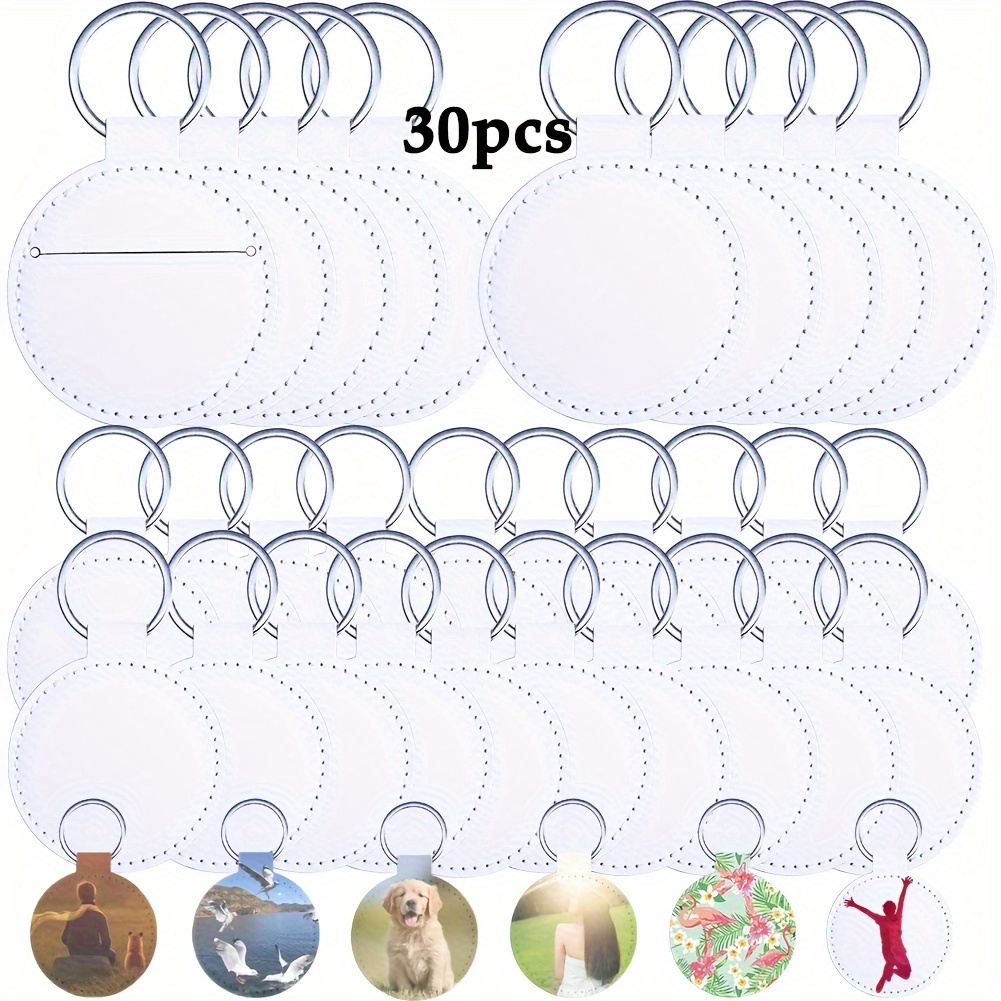 30pcs Sublimation Heat Transfer Pu Leather Blank Diy Laserabel Engraving Keychain  Leather Airtag Holder Keychain With Keyring, Full Coverage Case Cover  Compatible For Protective Tracker Cover - Arts, Crafts & Sewing 