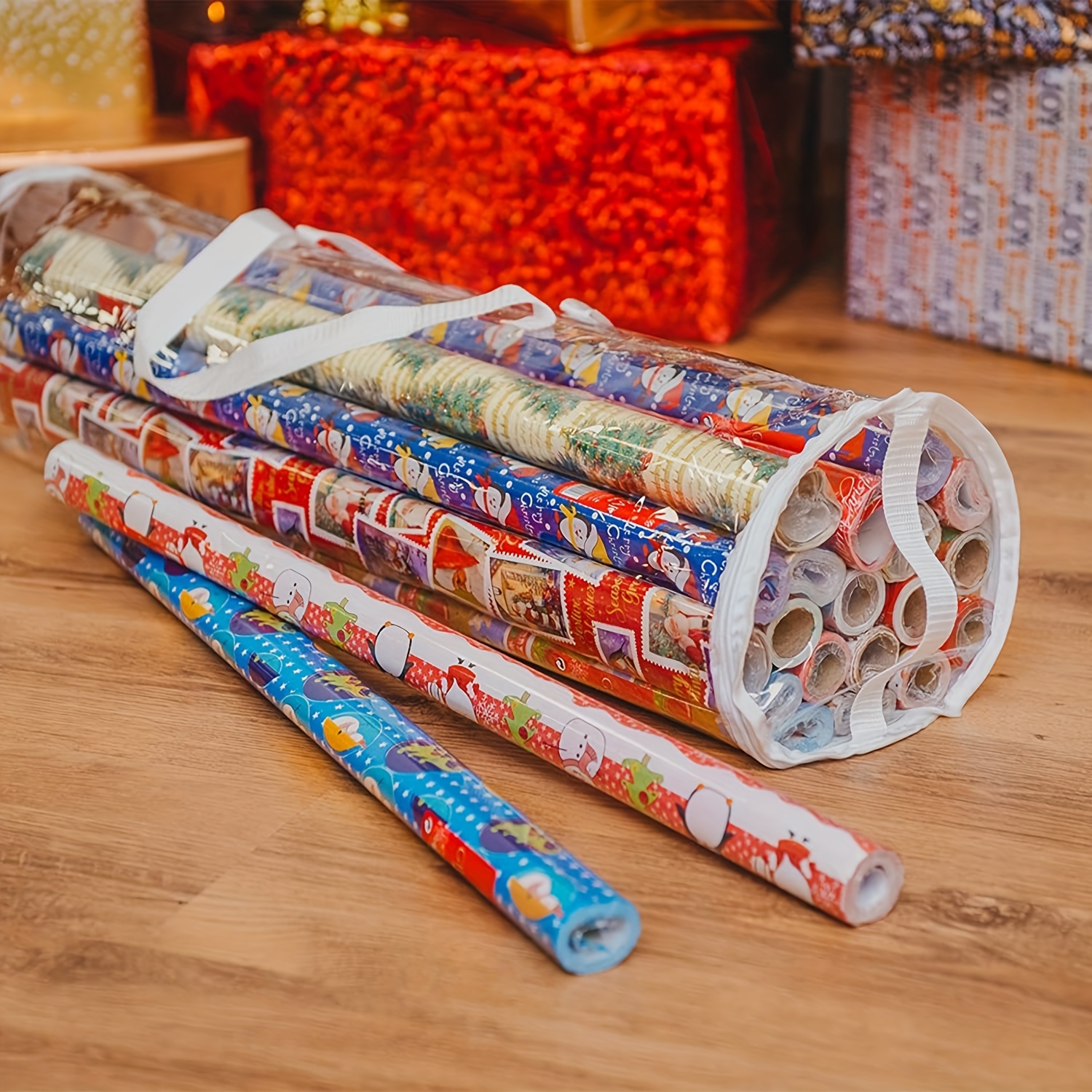 Wrapping Paper Storage Bag Transparent Gift Wrapping Paper - Temu