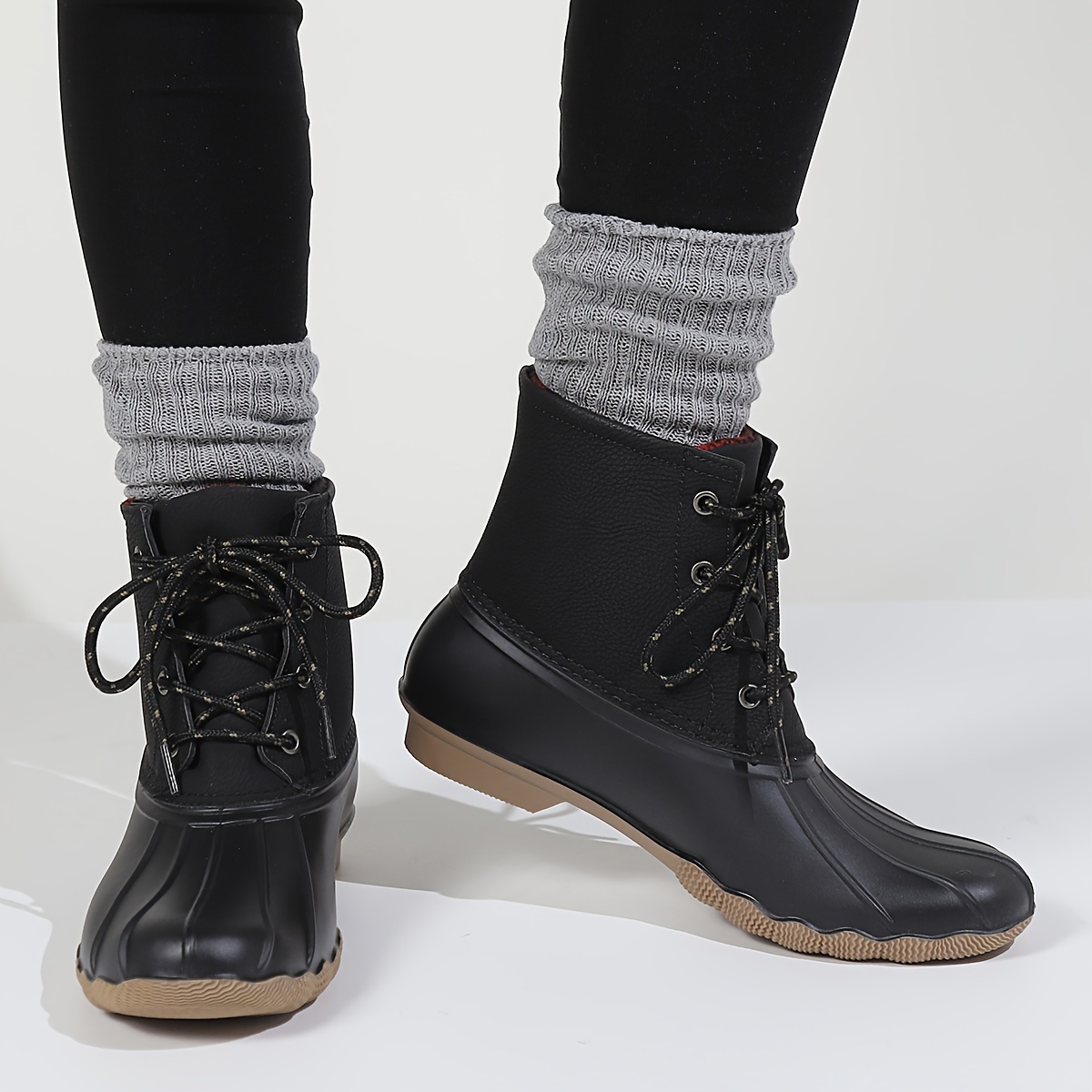 Womens black duck boots on clearance sale