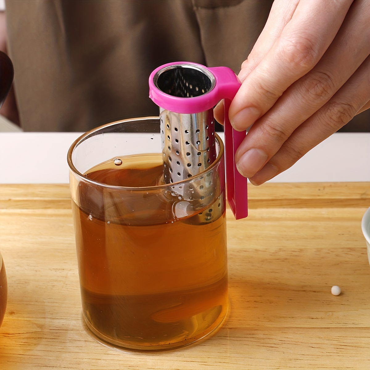  ANYI16 Filtro de infusor de té, paquete de 2 bolas de té de  acero inoxidable, filtro de taza de té de malla suelta con mango de  silicona en forma de flor