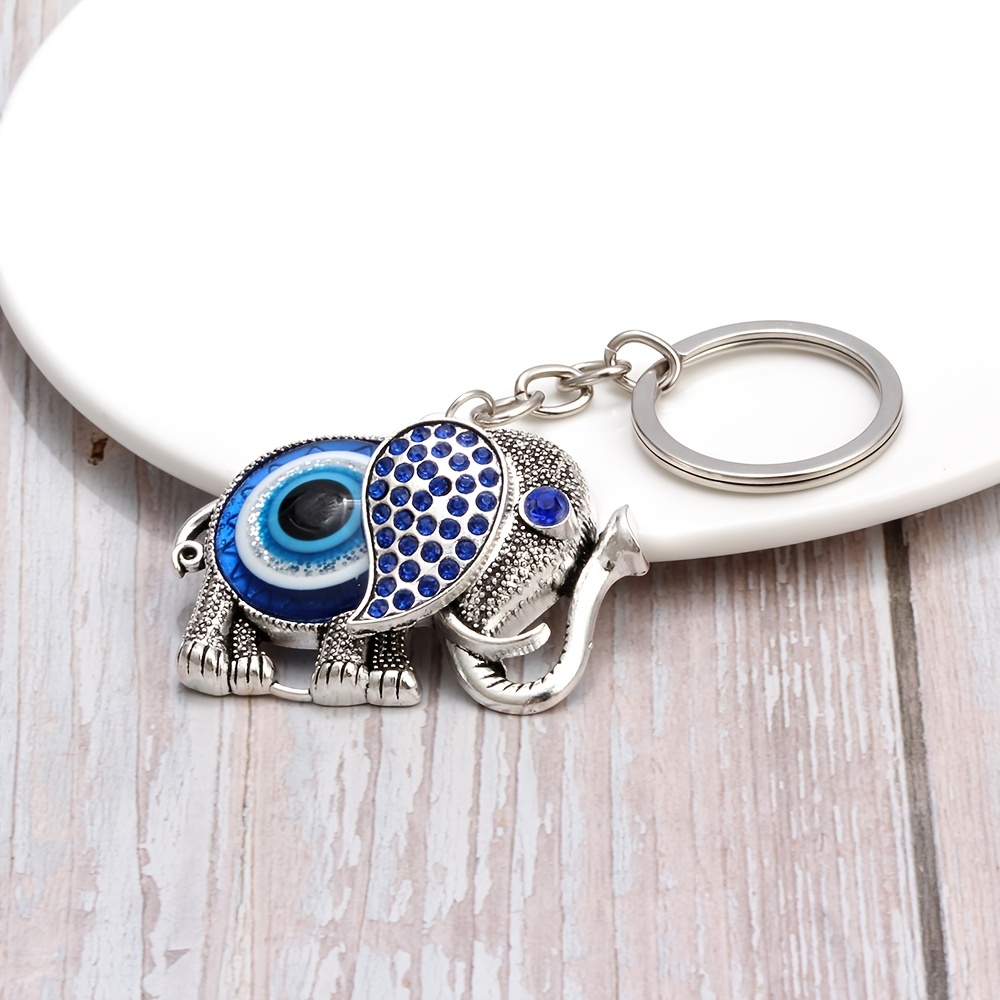Evil Eye Elephant Keychain Lucky Charm Car Bag Pendant