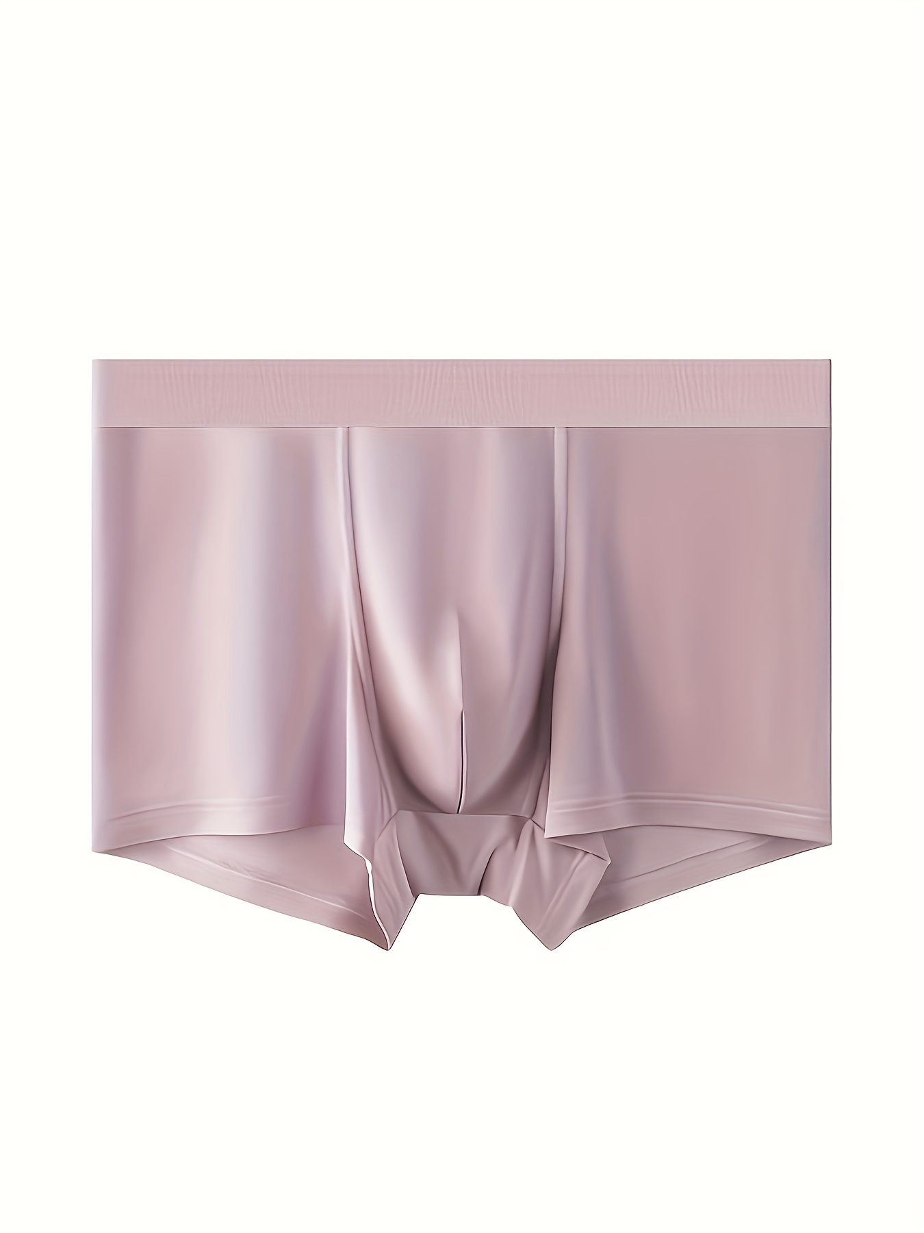 Summer ultra-thin ice silk transparent underwear men's traceless thin  translucent pink loose young boys boxer briefs