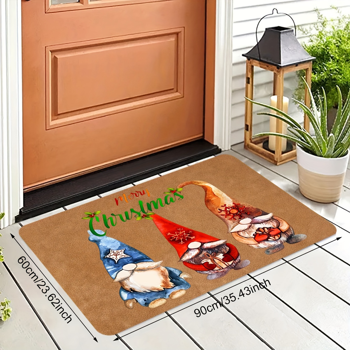 Merry Christmas Gnome Doormat Xmas Holiday Welcome Floor Mat Rugs