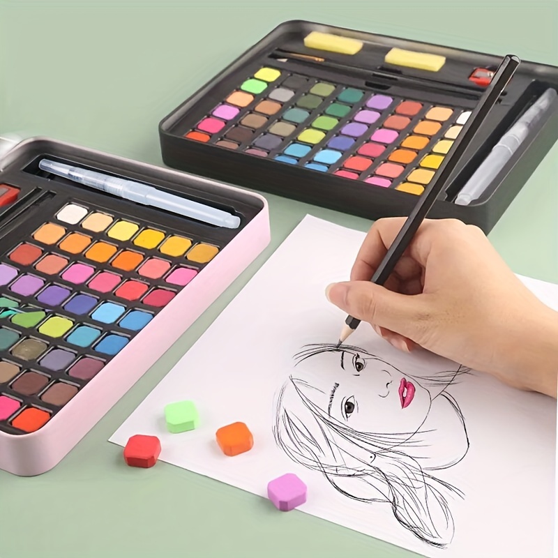 1 Set 36 Colors Watercolor Paint Washable Long-lasting Iron Portable  Painting Art Kit for Adults Multi-color Iron 