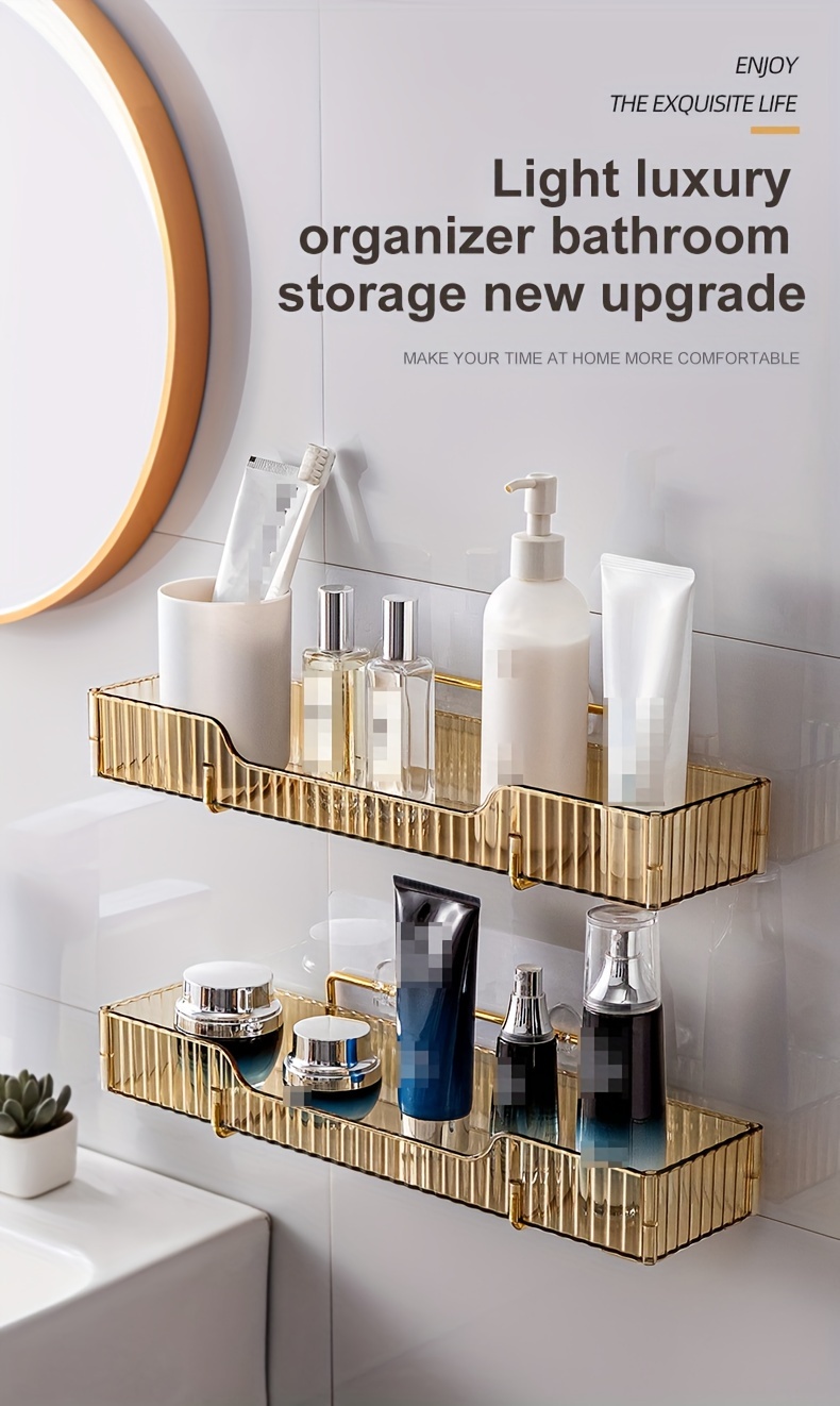 Wall Mounted Bathroom Storage Rack, Mirror Cabinet Hanging Shelf, Plastic  Bathroom Tray, Bathroom Sundries Storage Rack, Cosmetics And Skin Care  Products Holder Organizer, Bathroom Accessories - Temu