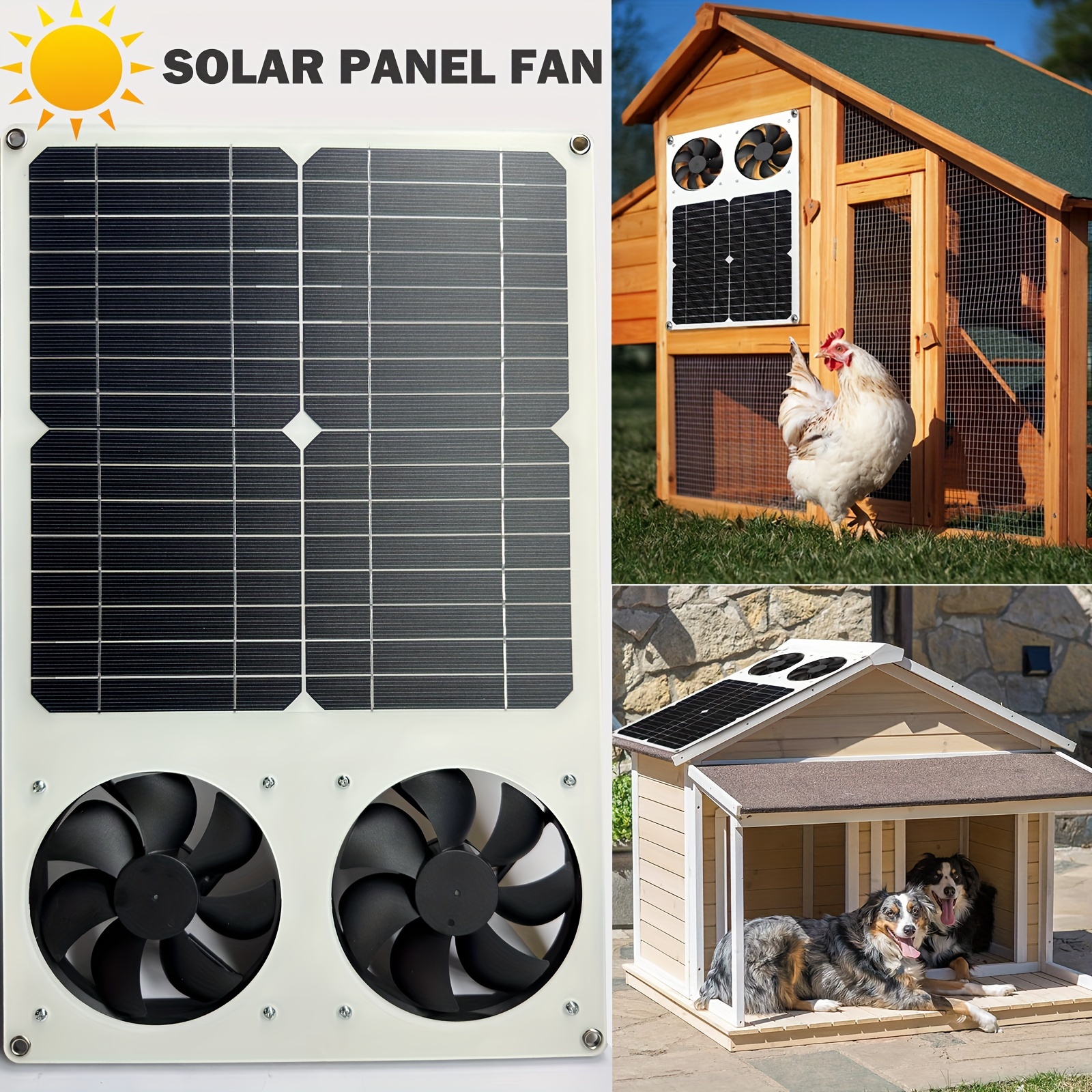Kit de ventilador solar, ventilador accionado por panel solar de