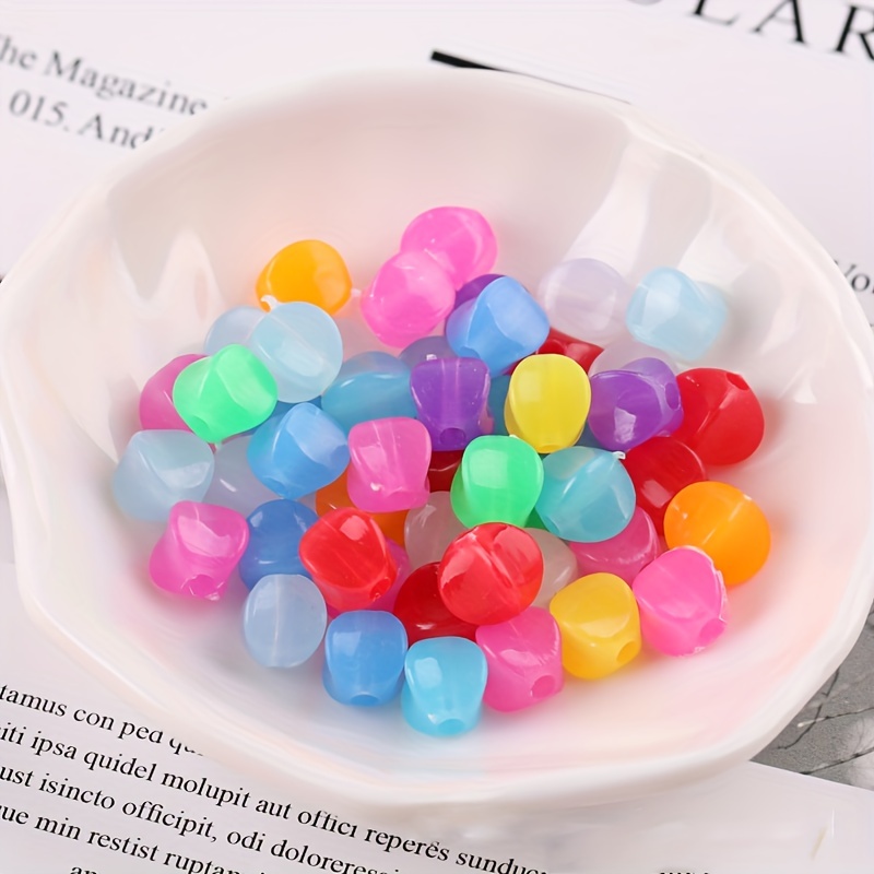 DIY Acrylic Solid Beads for Jewelry Making, Square Beads