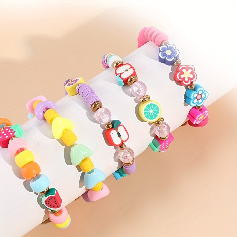 Summer Fruits Tropical Handmade Bracelet | Flower Beeds on Quality Beeding  Thread Cute Gift Jewellery Unique Quirky Fun Wrist Band