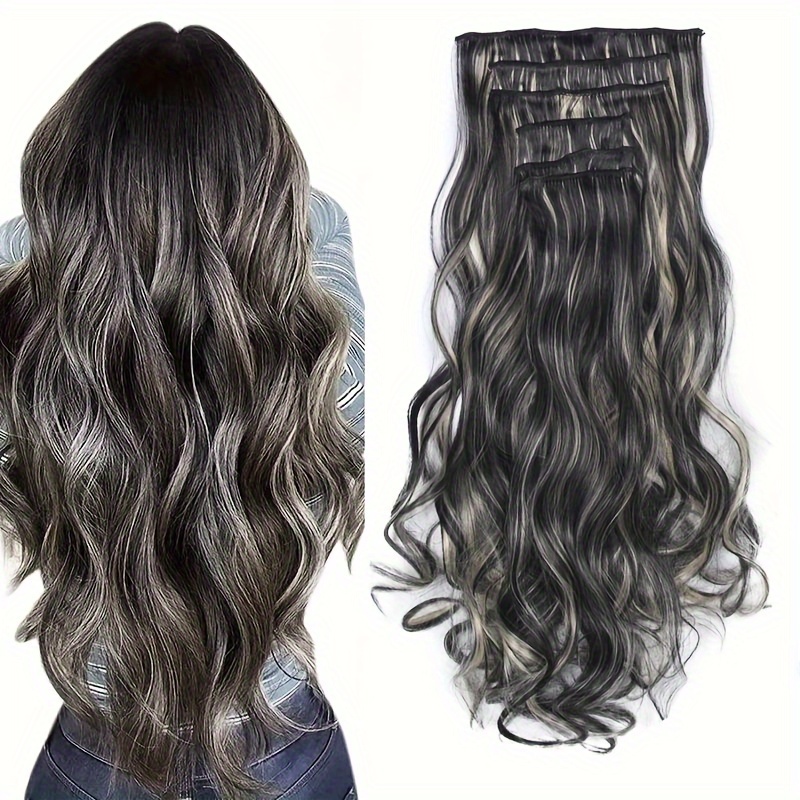 6pcs multi   in body wave hair extensions 18 double weft synthetic heat resistant curly waves for women and girls details 4