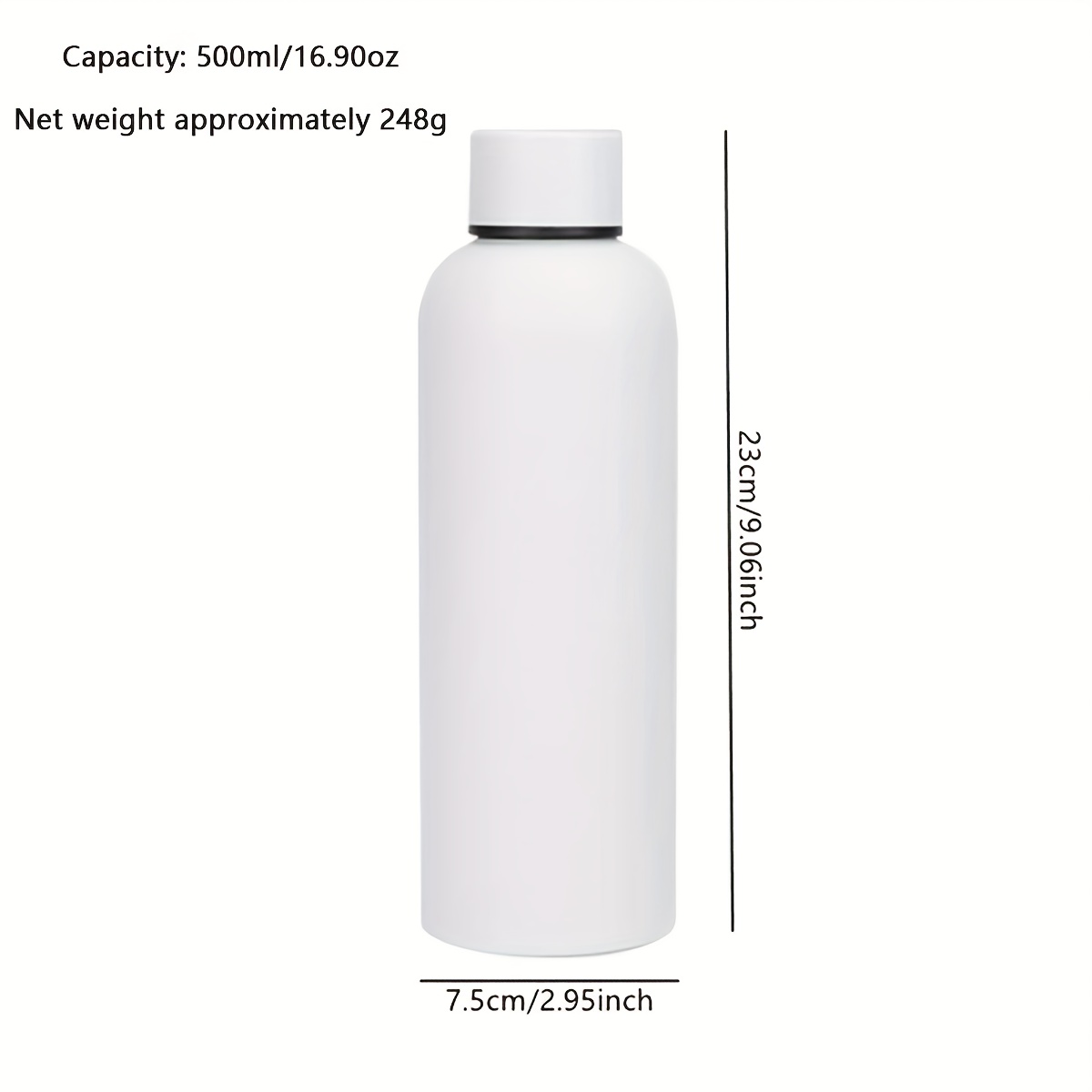 Insulated Bullet Water Bottle 17 Oz Stainless Steel Insulated Metal Bottle  Double Wall Bullet Tumbler Vacuum Insulated Cup Travel Mug for Outdoor