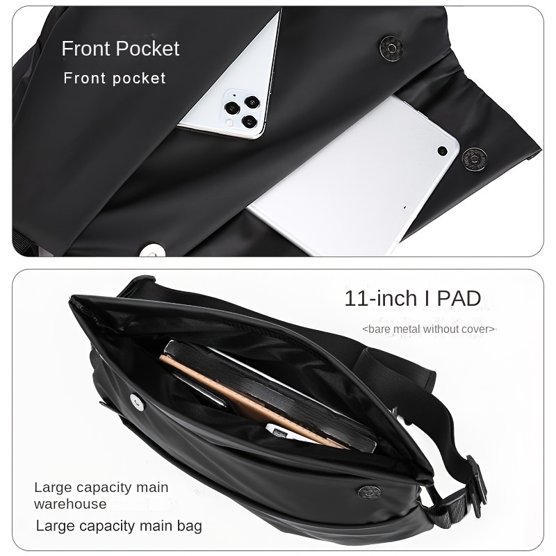 Men\'s Motorcycle Cross Body Bag, Waterproof Multifunctional Chest Bag, Cool Chest Bag