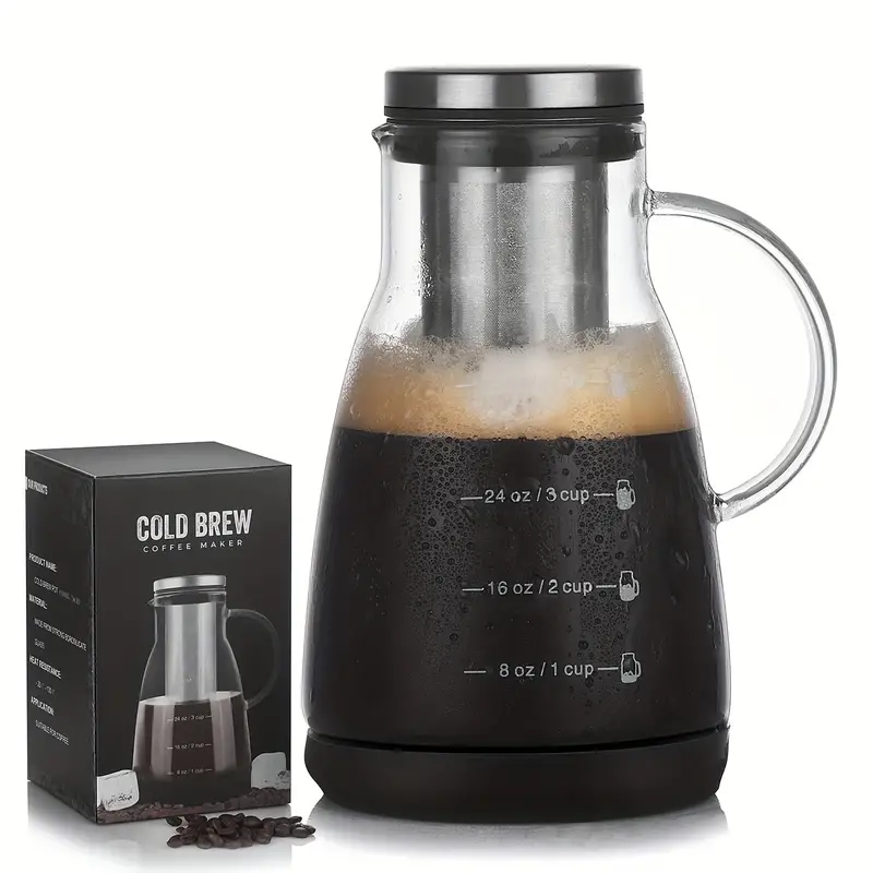 1pc ice drip coffee cold extraction pot 32 oz hand brew cold brewing pot household sharing pot juice tea filter glass pot details 1