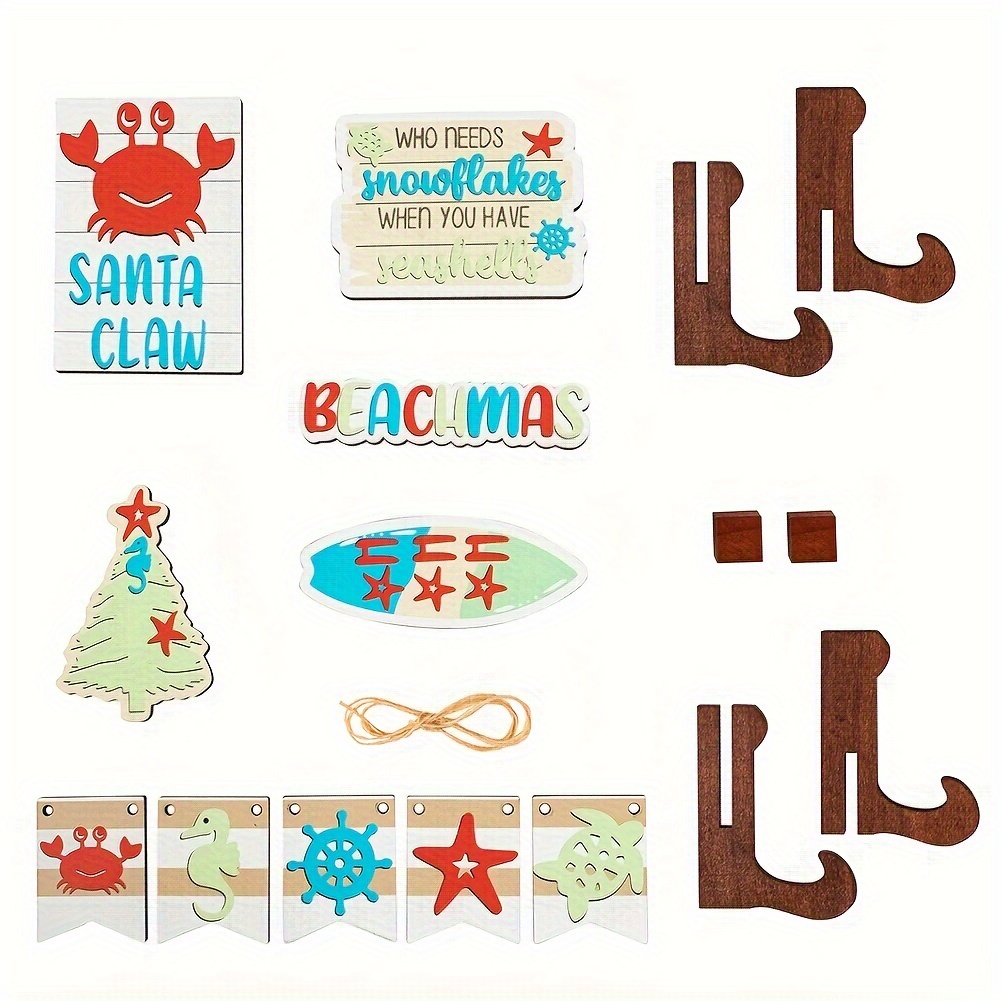 Beach Crab Christmas Theme Layered Tray Decorations Creative - Temu