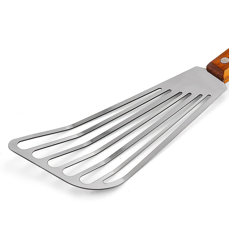 Stainless Steel Fish Spatula, Wooden Handle Fish Spatula, Slotted T