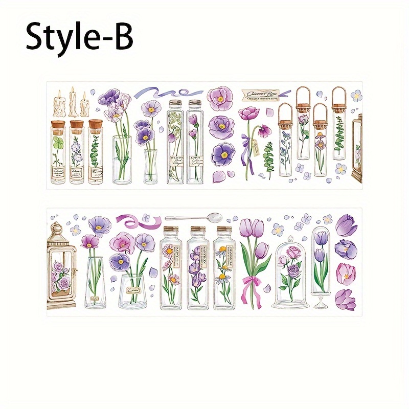 Decorative Stickers Flower Book Washi Tape Paper Masking - Temu