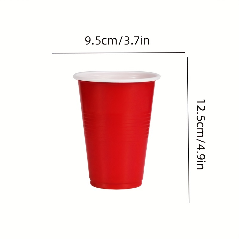 Disposable Plastic Cups, Red Colored Plastic Cups, 12-Ounce
