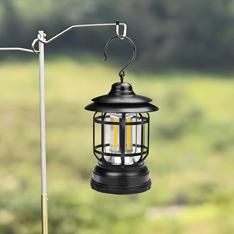 1pc Portable Usb Charging Retro Night Light Outdoor Camping Lantern Tent  Lamp, Suitable For Outdoor Home Hotel Restaurant Cafe Ambience Lighting