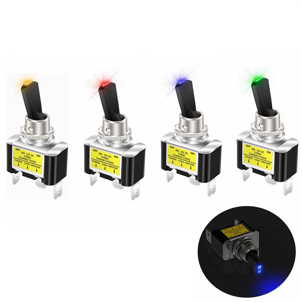 3 PièCes Interrupteur à Bascule RGB LED Interrupteur à Bascule 12V