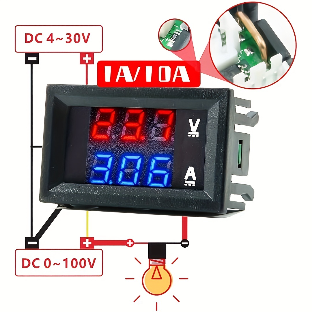 4 100v Digital Voltmeter Led Display Reverse Connection - Temu