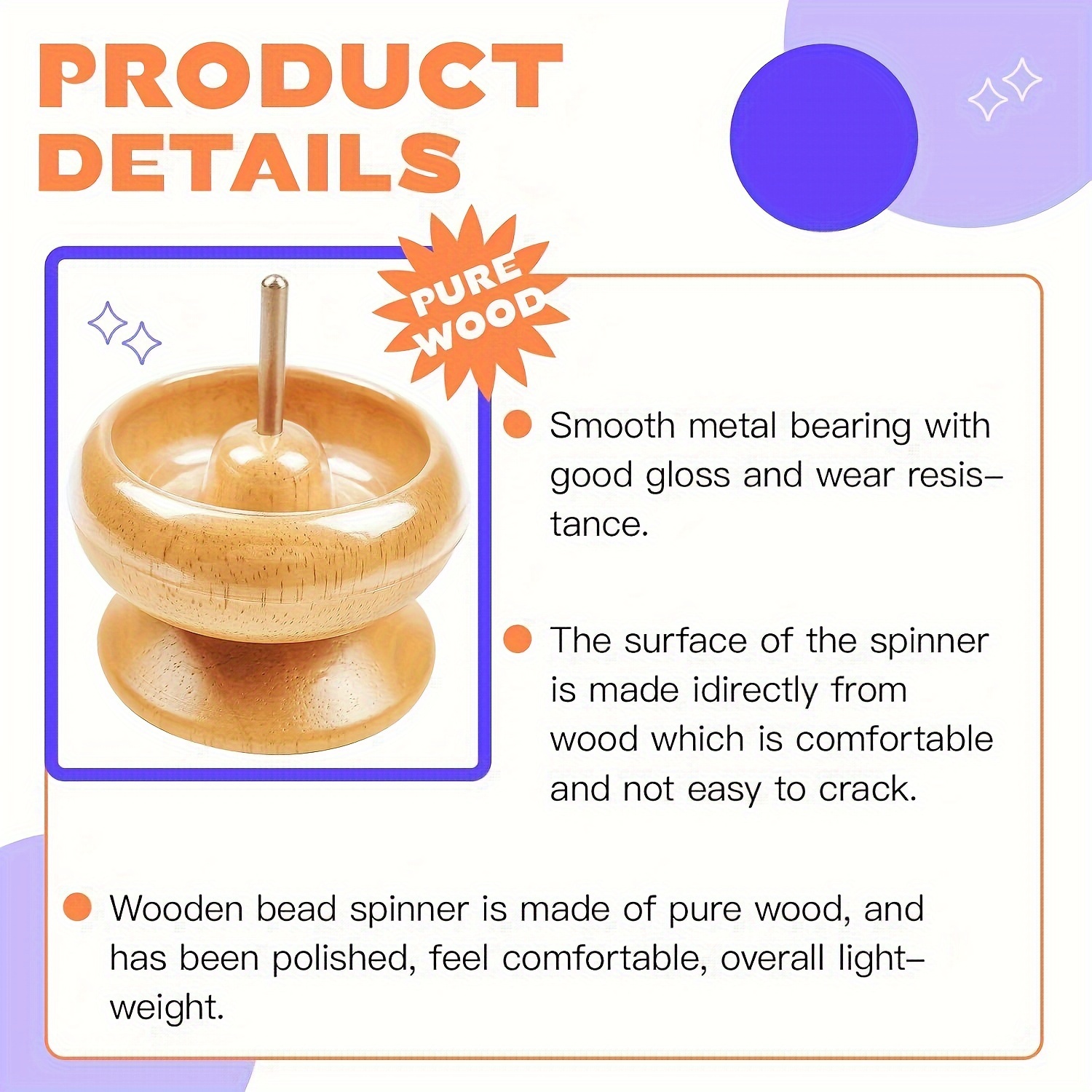 Wooden Bead Spinner Bowl DIY Making Bead Spinner Kit for Jewelry