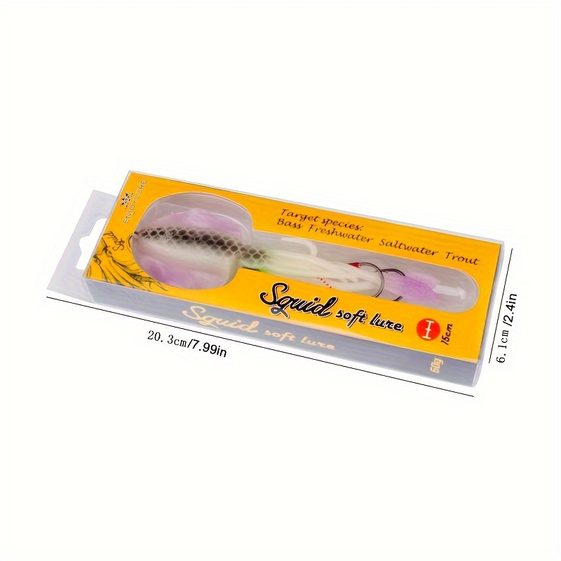 TEMU 1pc 60g -shaped Bait, Simulated Bait With For Sea , Soft Fake Bait For Tuna