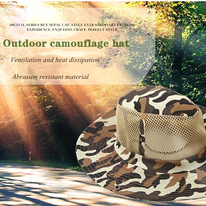 Stay Cool Protected In Outdoors Camo Pattern Boonie Hat! - Temu