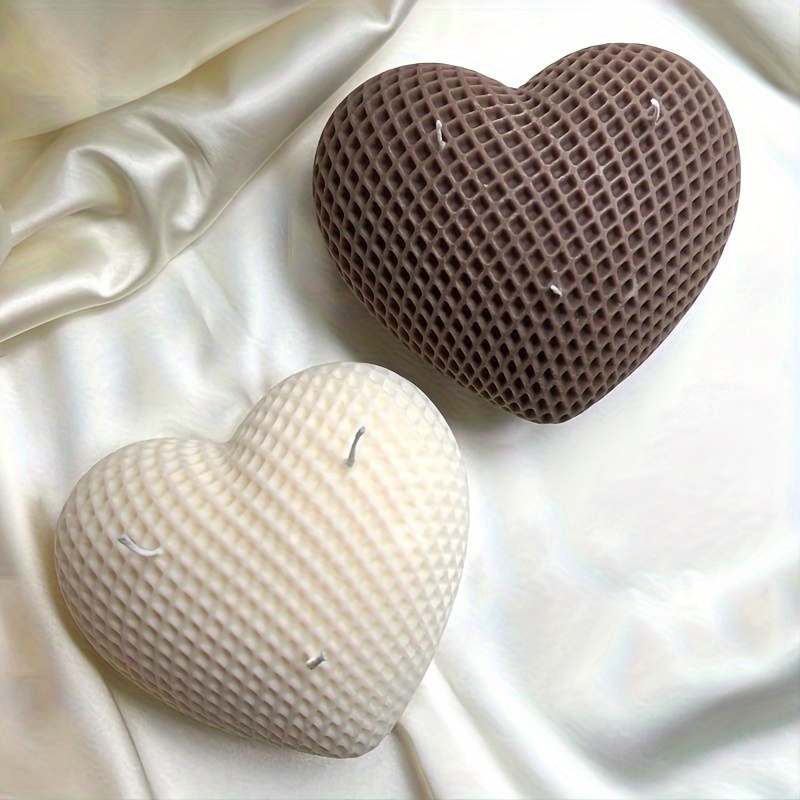 Heart Shaped Candle Molds for Candle Making 3D Love Heart with Base Silicone  Candle Making Molds Heart Epoxy Resin Molds for Candles Soap Aroma Soy Wax  Chocolate DIY Crafts Decorations