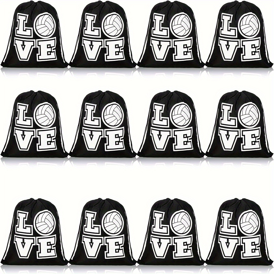 Volleyball Style Drawstring Bag Candy Bag Sports Party Gift Supplies