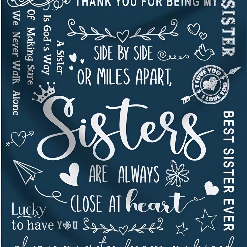 Throw Blanket Sister Gifts, Fleece Blanket Sisters Gifts from