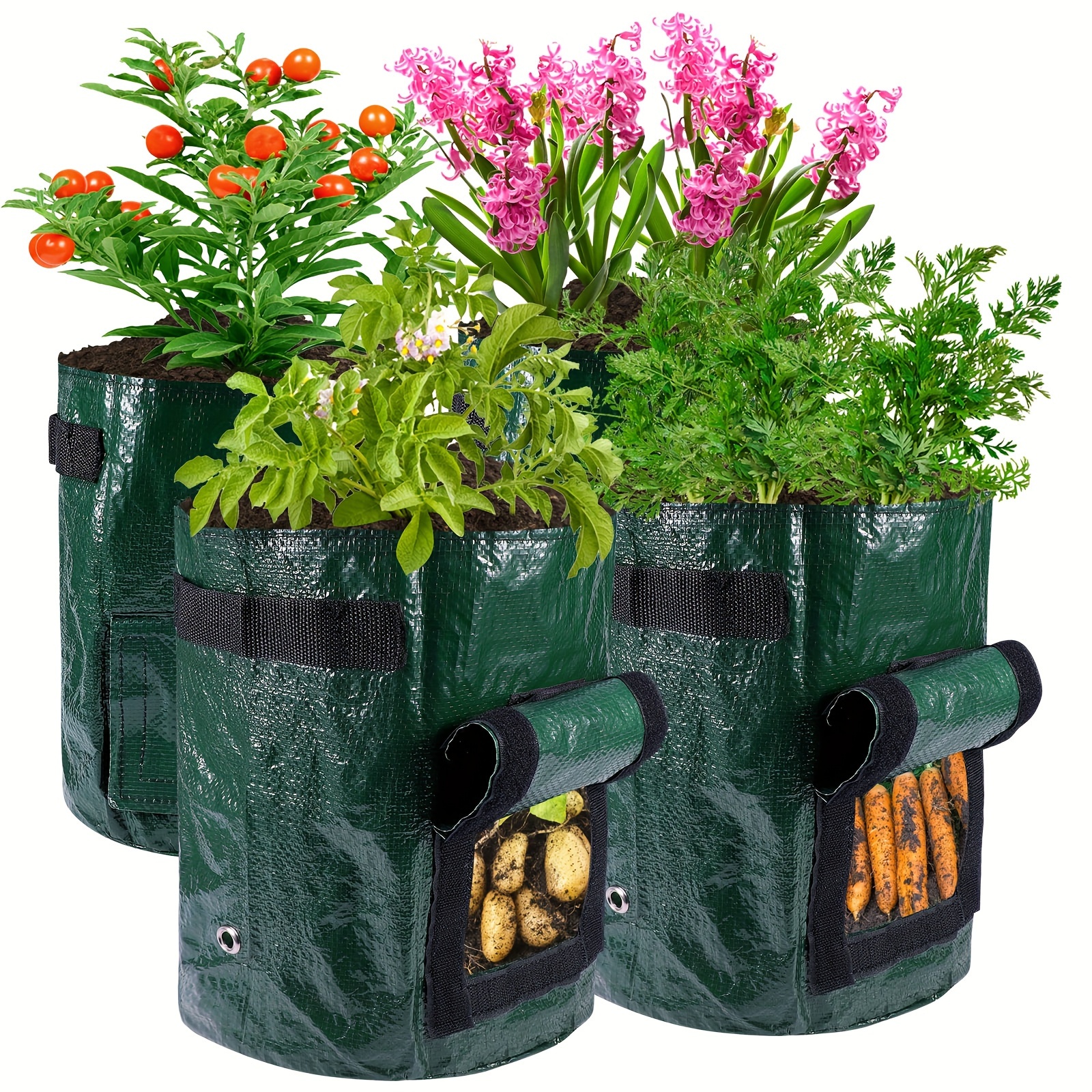 Potato Grow Bags Pe Planting Growing Bag With Flap And - Temu