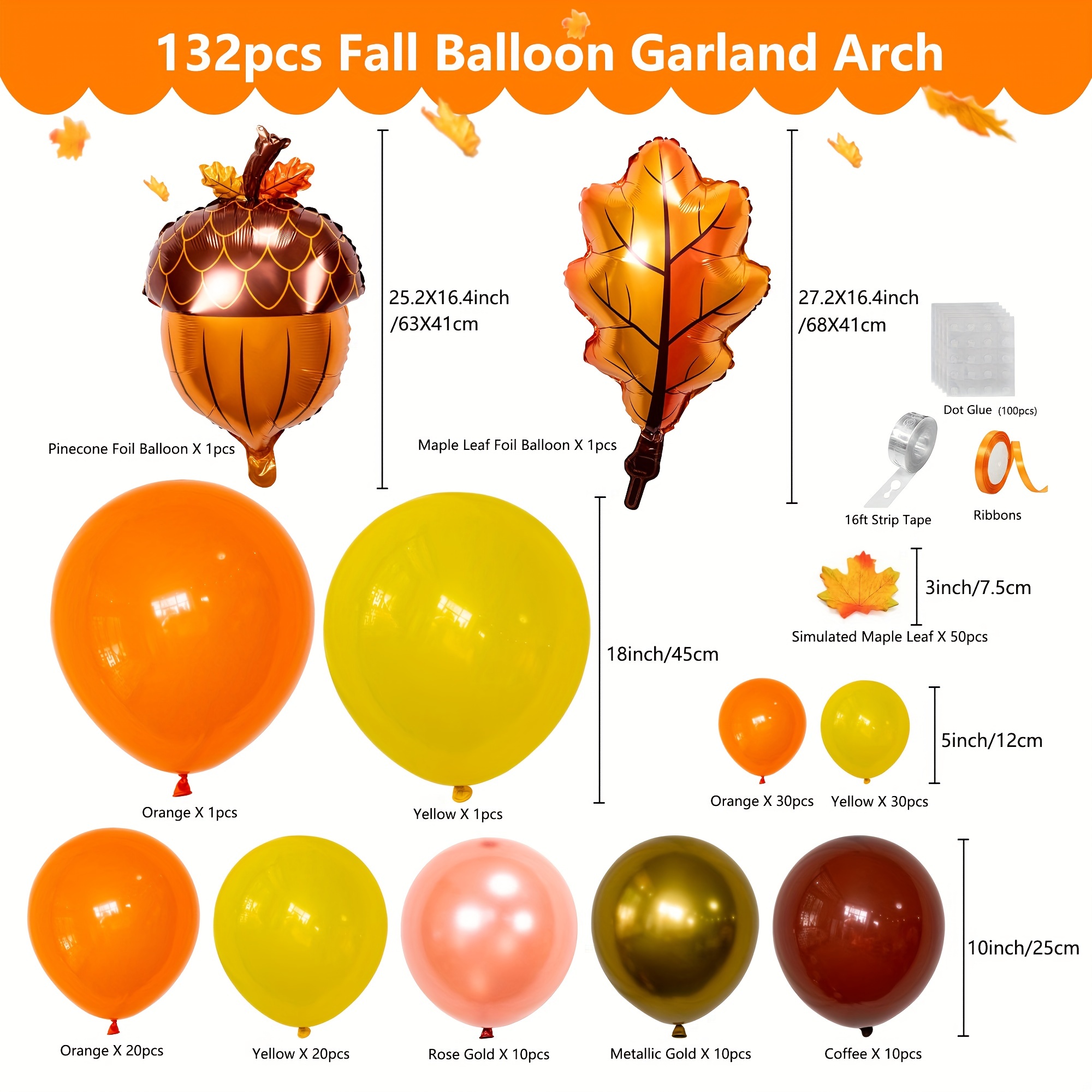 Fall Balloons Autumn Theme Party Decorations Fall Foil - Temu