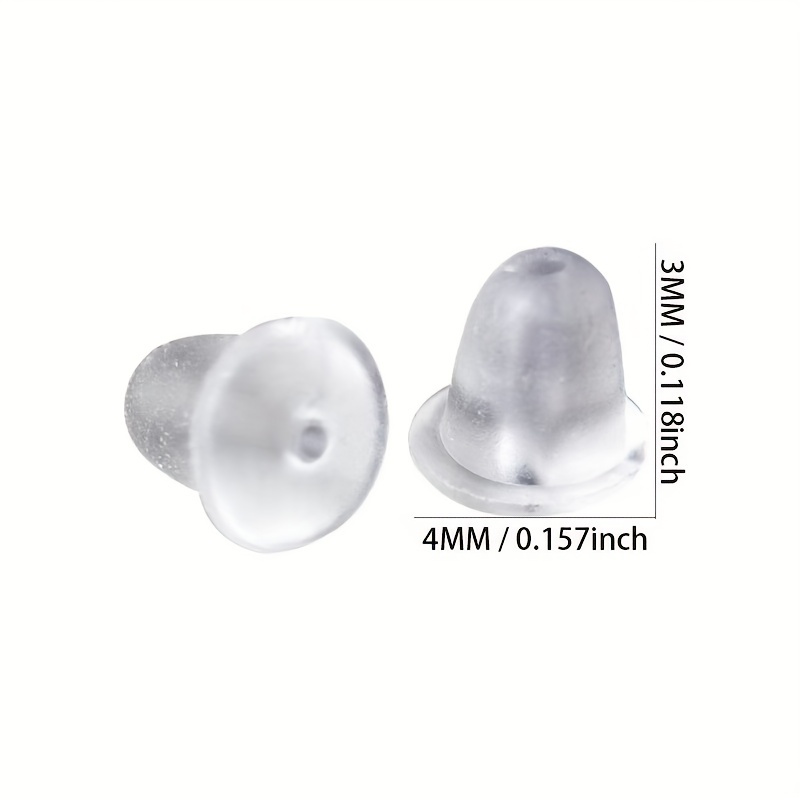 Anti-slip Silicone Earring Backs, Transparent Rubber Ear Plugs