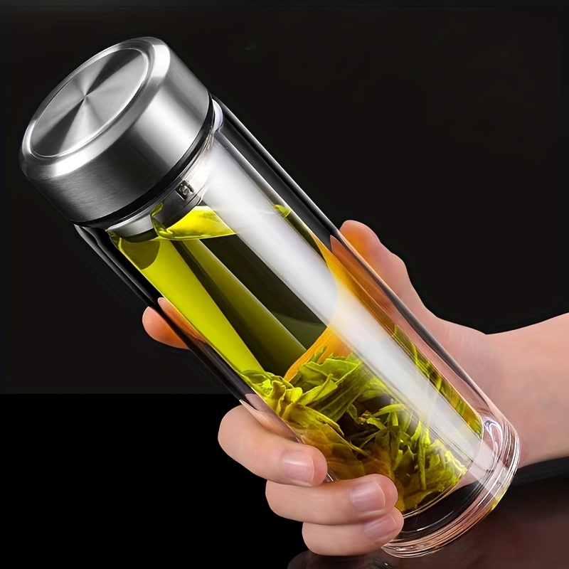 Portable Glass Tea Infuser Bottle Thermal Insulation Travel Tumbler Mug  Leakproof for Leaf Flower Herbal Tea Bags 700ml 