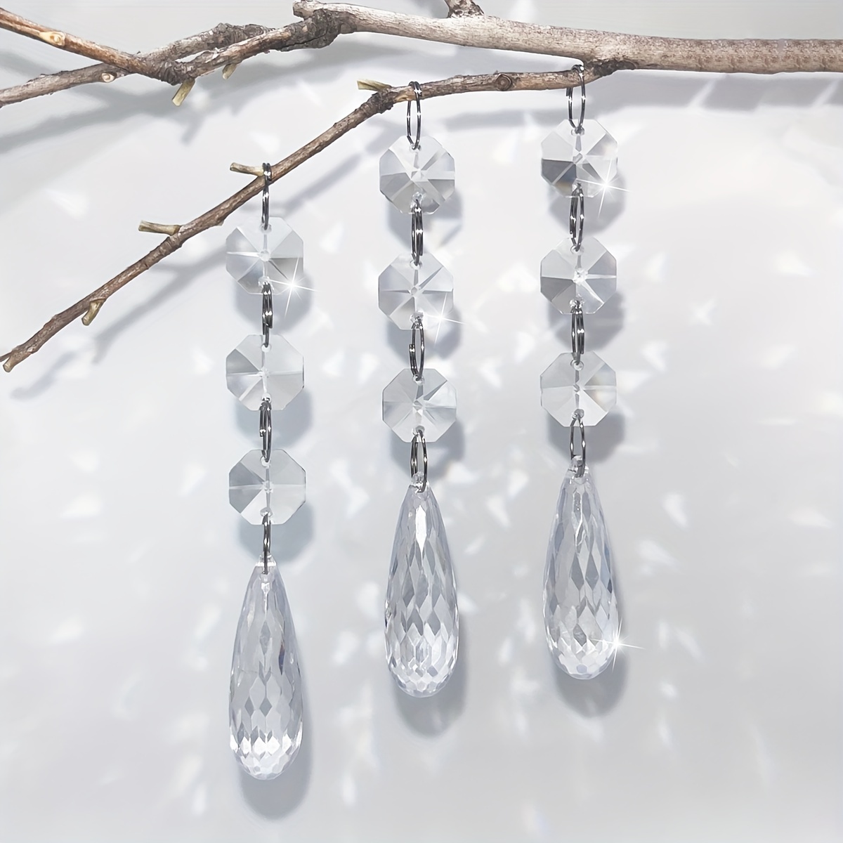 

30pcs, Drop-shaped Crystal Hanging Ornaments, Suitable For Chandeliers, Table Lamps, Flower Stands, Candlesticks, Gardens, Weddings, Party Decorations.