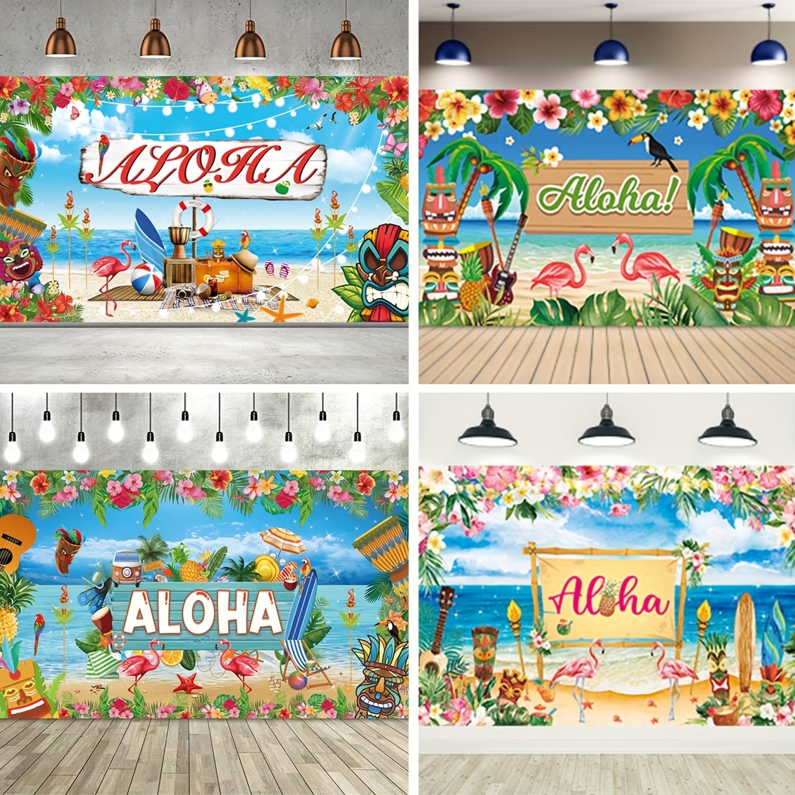 1pc Decoración Fiesta Hawaiana Gran Banner Fiesta Playa - Temu
