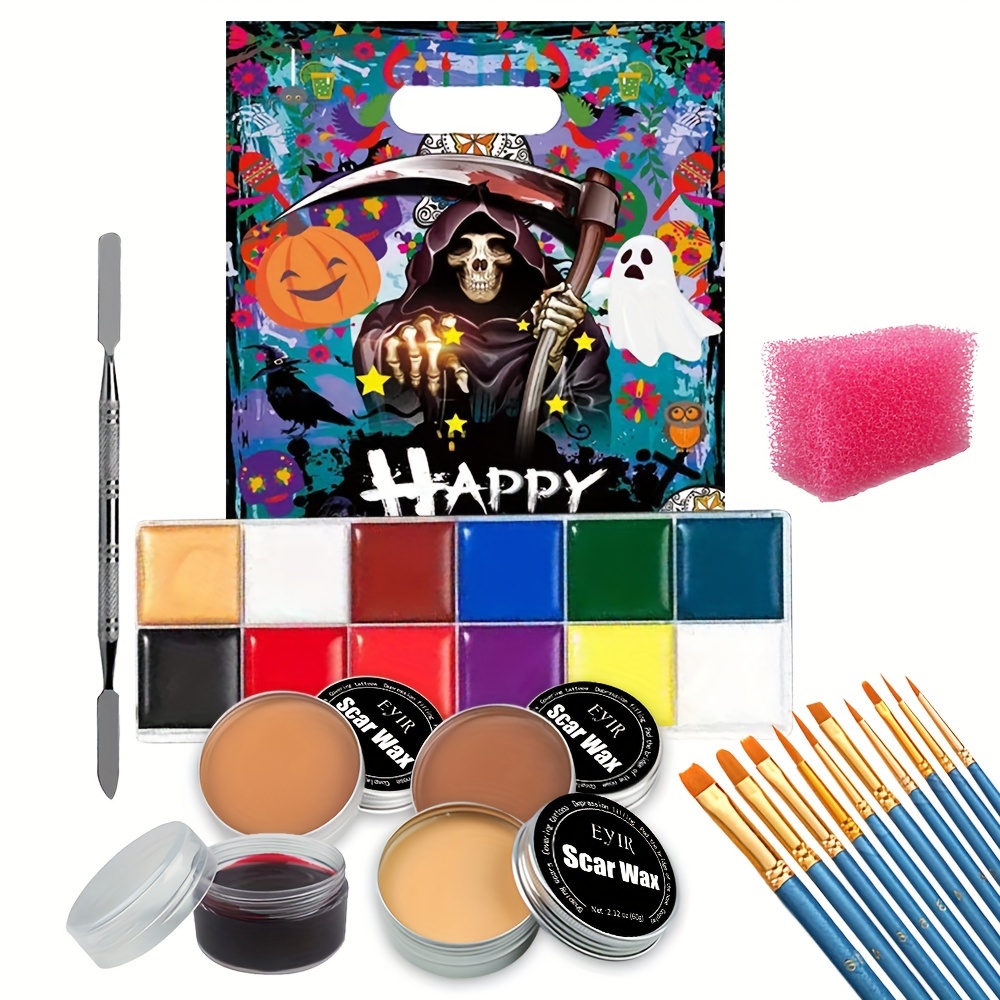 CCbeauty Clown Makeup Kit Professional White Black Red Face