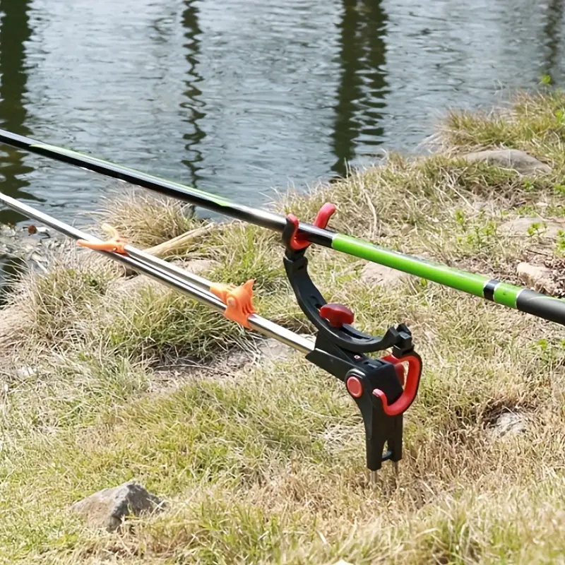 1pc Adjustable Rod Holder For Bank Fishing - Securely Holding Fishing Pole  For Hands-Free Fishing Experience