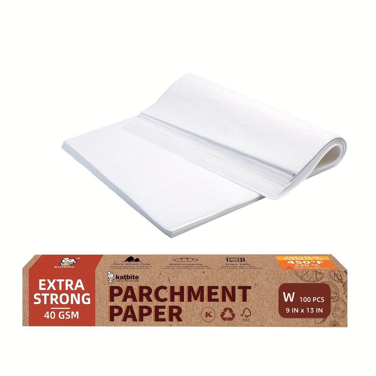 Katbite Heavy Duty 12x16 Inch 200Pcs Parchment Paper in 2 packages