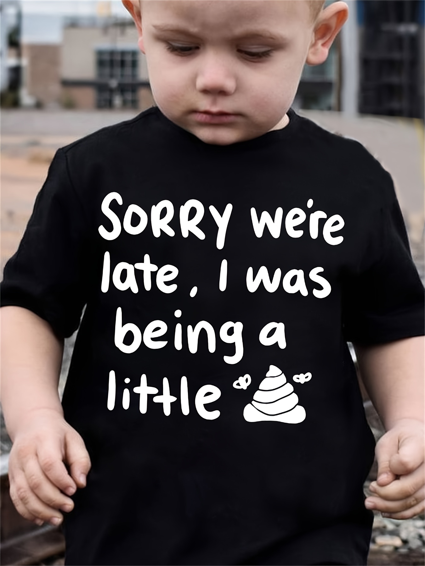 Kids Sorry We're Late, I Was Being A Little T-Shirt Kid Shirt