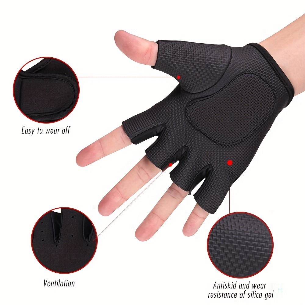 Guantes Medio Dedo Protectores Palma Hombre Mujer Hechos - Temu Chile