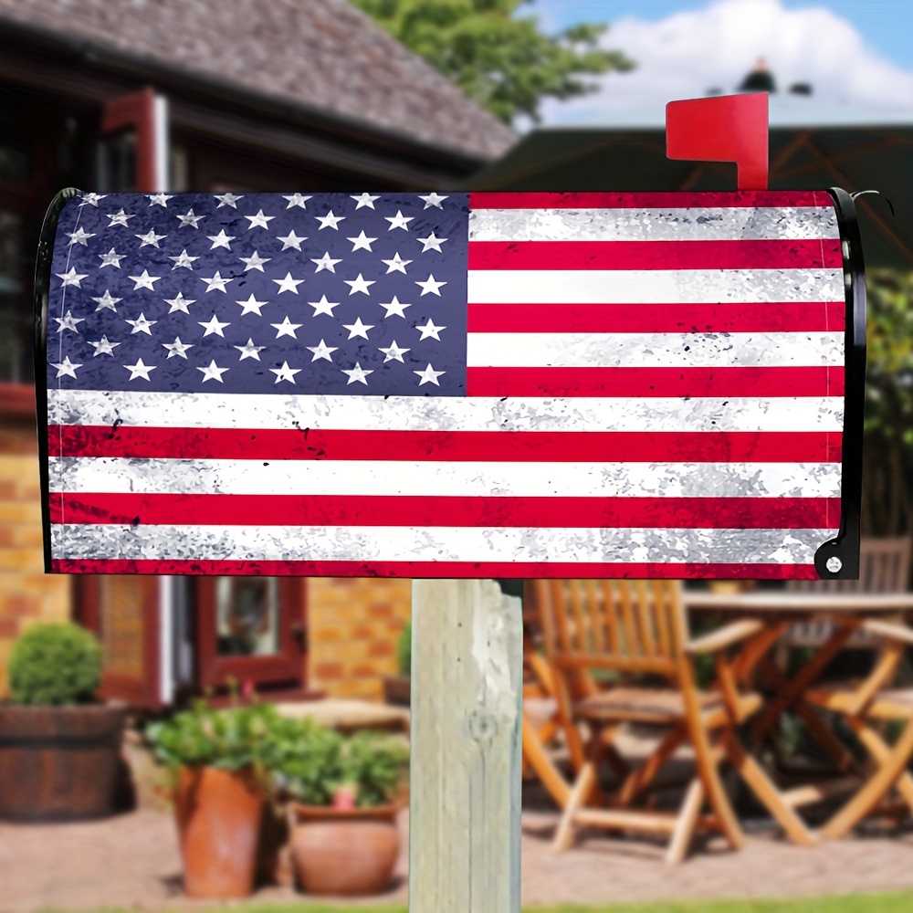 

1pc, American Flag Theme Design, Mailbox Decoration Cover, Mailbox Cover, Mailbox Wrap, Gifts, Outdoor/yard/garden/farm Decoration