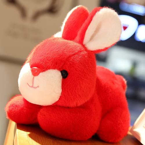 1pc 9.84in Simulation Rabbit Plush Doll,  Cute Little White Rabbit Toy , Children's Doll Gift