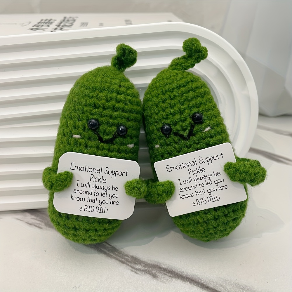 Emotional Support Pickle Crochet Ornaments Gifts Cute Funny - Temu