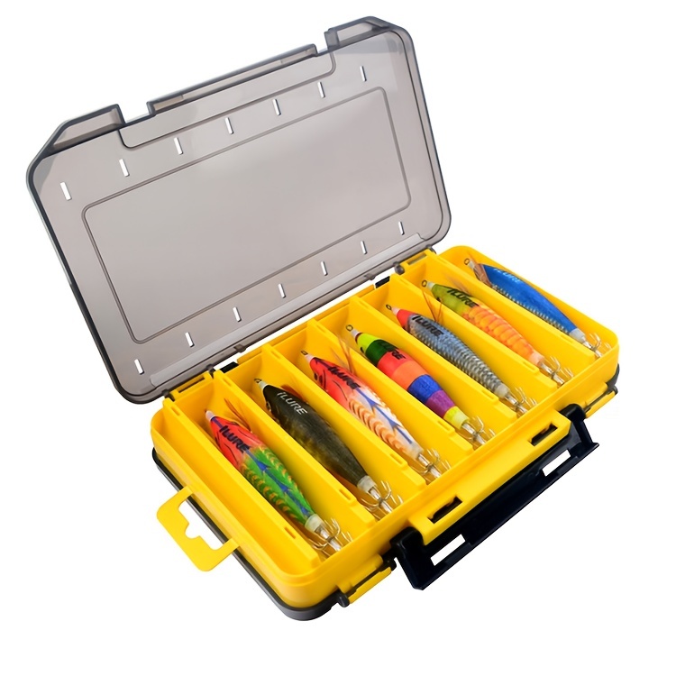 Tackle Box Fishing Tackle Storage Tray Fishing Case Organizer Durable Tackle Box Container Yellow 27x19x5cm, Size: Multi