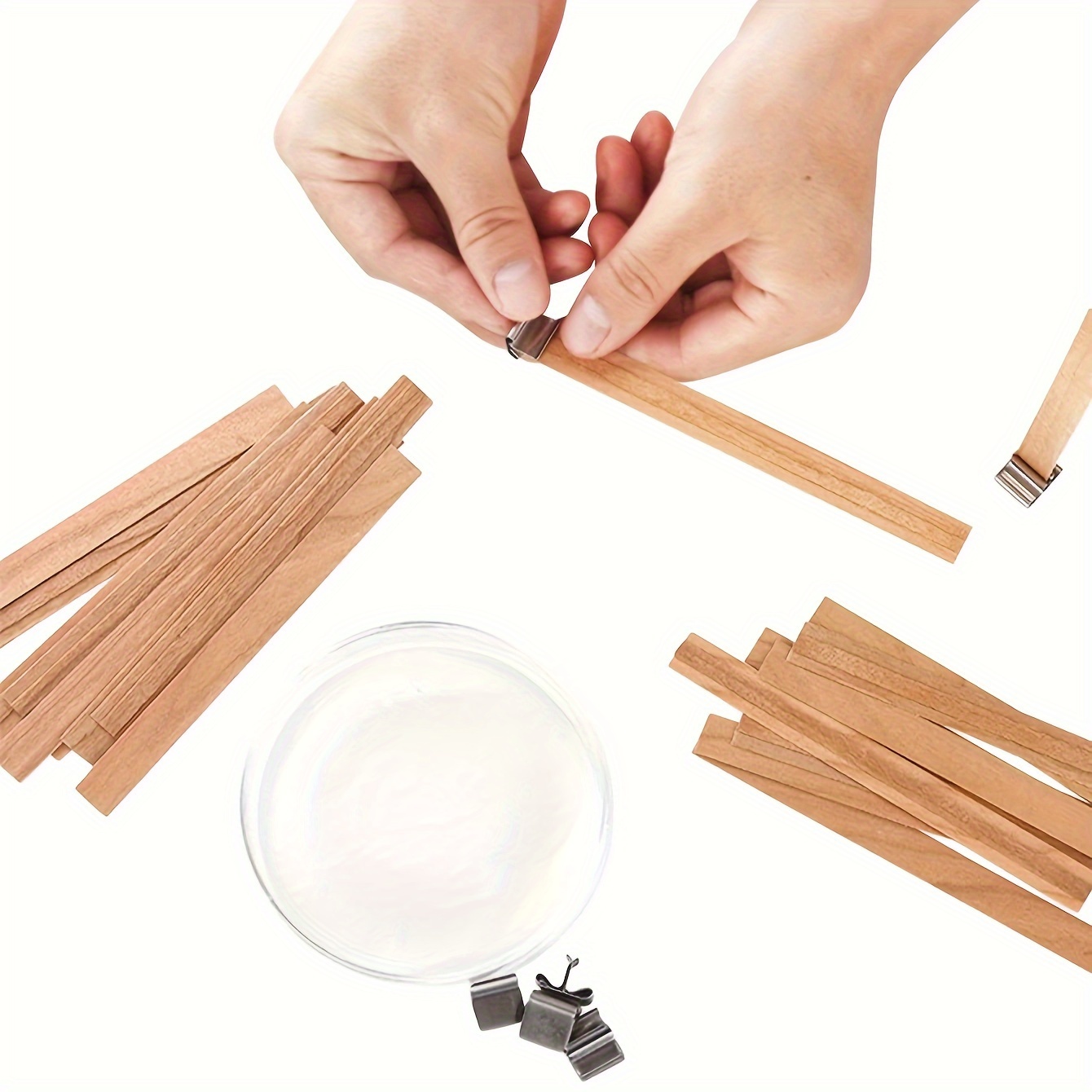 10pcs Wood Candle Diy Candle Wick Wood Candle Core Candle Wood Chip Candle  Core Cup Wax Wooden Candle Wicks