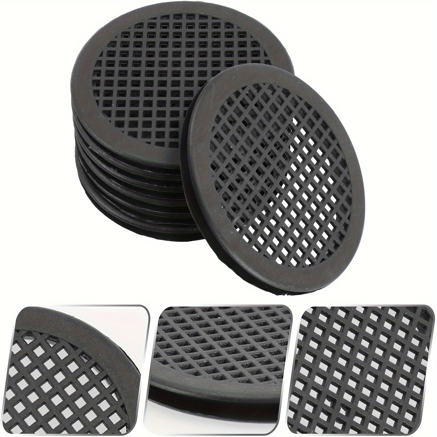 6 Rejillas De Ventilación Redondas De Plástico ABS De 1.969 In Ajustables Para Extractor